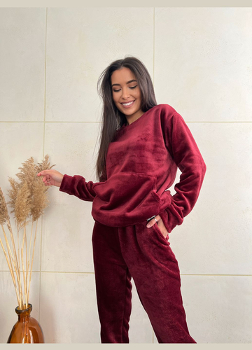 Жіночий костюм домашній бордового кольору