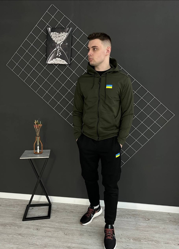 Демісезонний спортивний костюм з Прапором кофта на змійці + штани