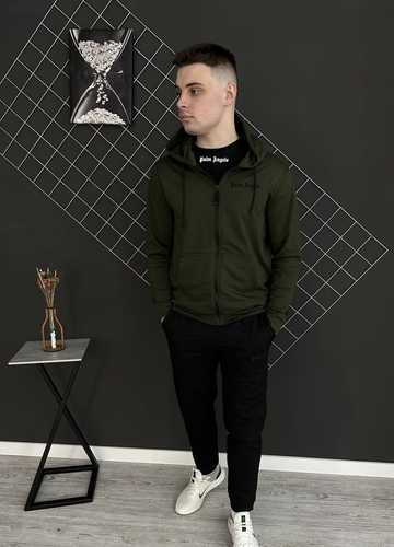 Демісезонний спортивний костюм з лого Palm Angels кофта на змійці + штани